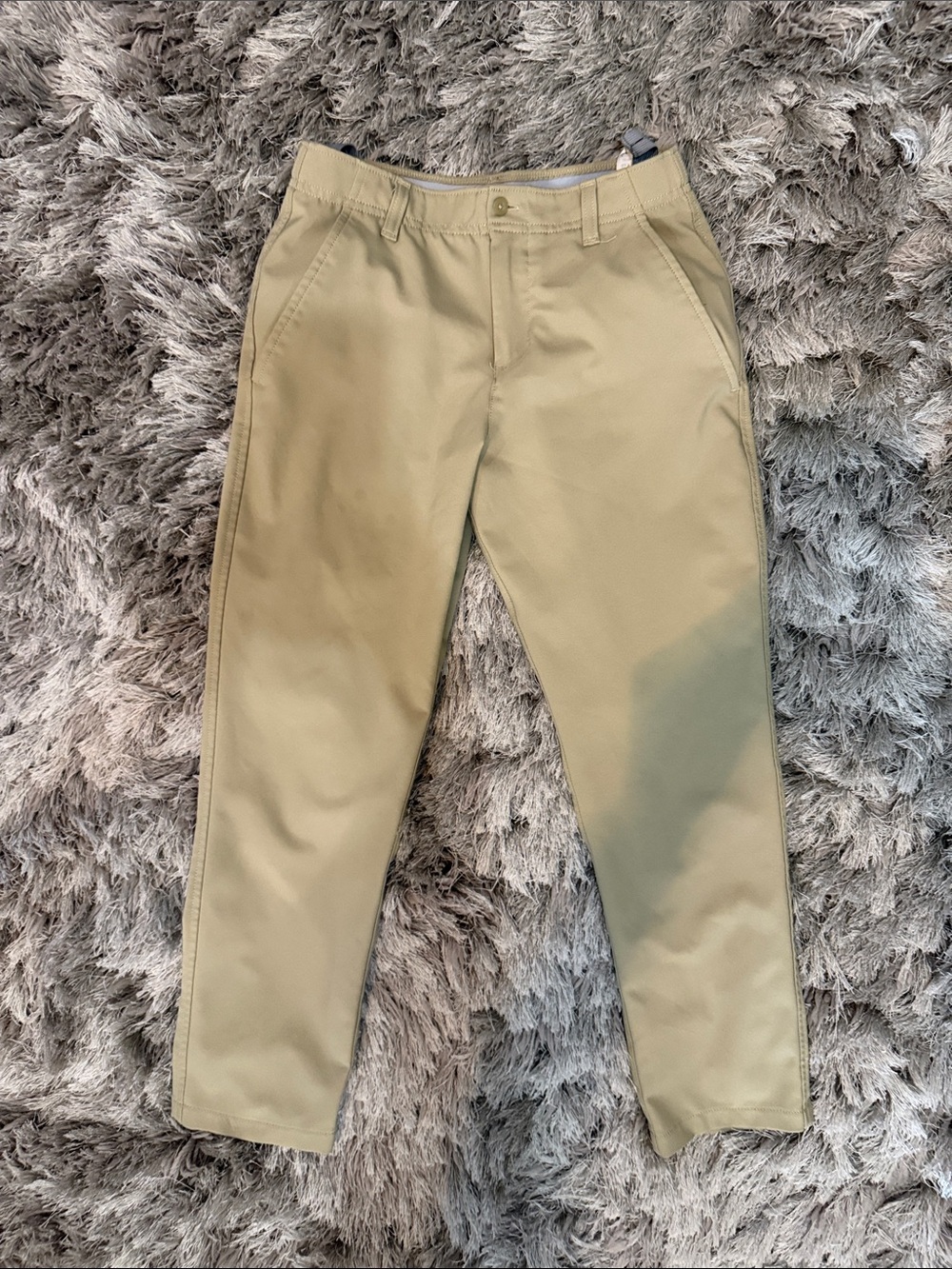 Under Armour Boys Matchplay Golf Pants Medium Khaki Stretch Adjustable Waist